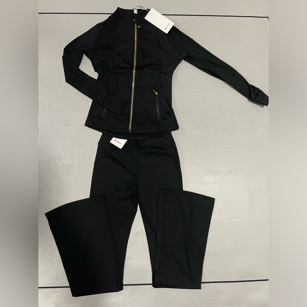 Longchamp Black Bomber Jacket with Black Stretch Pants Set
